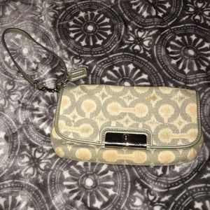 Coach Silver and Pink Clutch